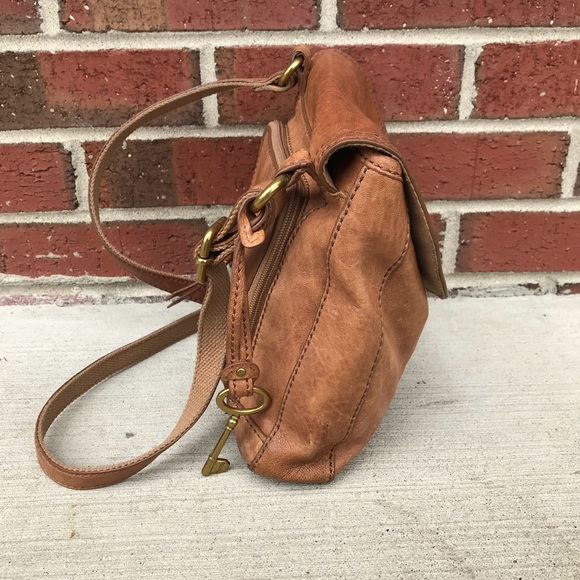 Fossil ZB 5057 Brown Leather Crossbody Purse - Picture 4 of 7